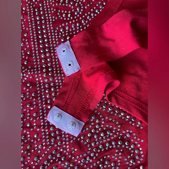 Red See-through Studded Bodysuit - Picture 10 of 16